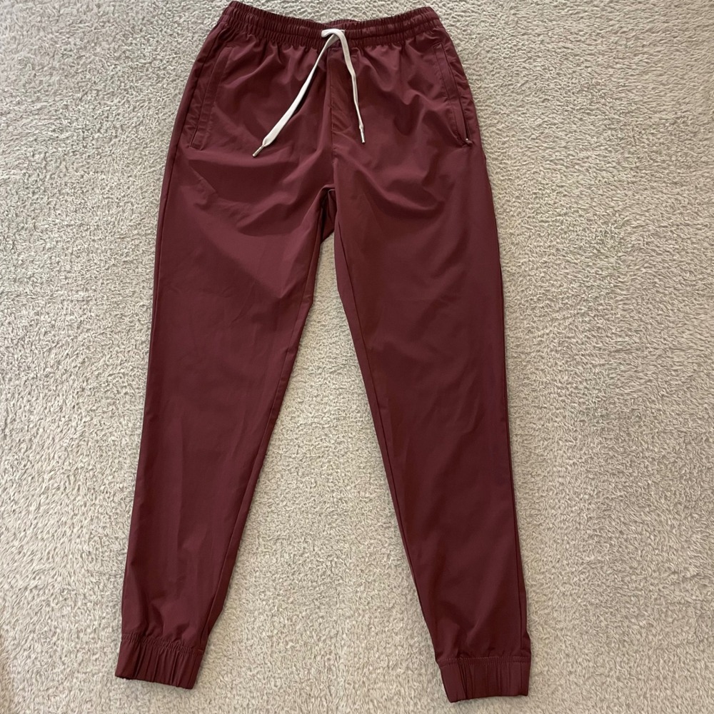 Cove USA Jogger Pants Mens Medium Maroon Stretch Performance Activewear